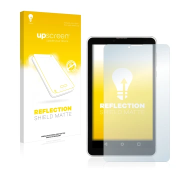 Parte frontale di una confezione del prodotto con il logo del marchio upscreen. Accanto è raffigurato il dispositivo Chuwi Vi7