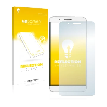 Parte frontale di una confezione del prodotto con il logo del marchio upscreen. Accanto è raffigurato il dispositivo Honor 7i 