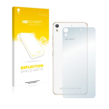 Parte frontale di una confezione del prodotto con il logo del marchio upscreen. Accanto è raffigurato il dispositivo Gionee El