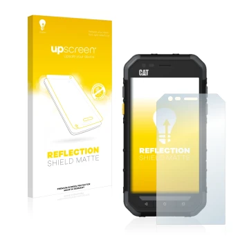 Parte frontale di una confezione del prodotto con il logo del marchio upscreen. Accanto è raffigurato il dispositivo Caterpill