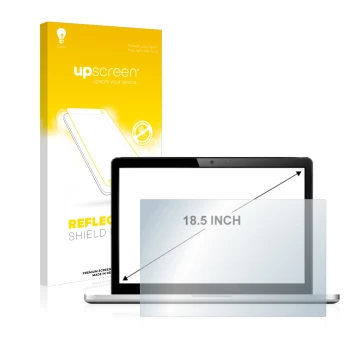 Parte frontale di una confezione del prodotto con il logo del marchio upscreen. Accanto è raffigurato il dispositivo con la re