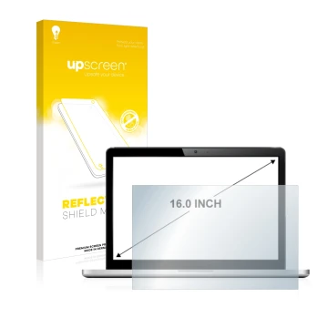Parte frontale di una confezione del prodotto con il logo del marchio upscreen. Accanto è raffigurato il dispositivo con la re