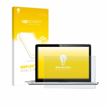 Parte frontale di una confezione del prodotto con il logo del marchio upscreen. Accanto è raffigurato il dispositivo con la re