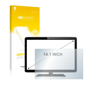 Parte frontale di una confezione del prodotto con il logo del marchio upscreen. Accanto è raffigurato il dispositivo con la re
