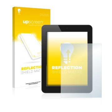 Parte frontale di una confezione del prodotto con il logo del marchio upscreen. Accanto è raffigurato il dispositivo con la re