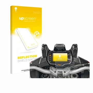 Parte frontale di una confezione del prodotto con il logo del marchio upscreen. Accanto è raffigurato il dispositivo Ducati Mu