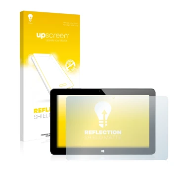 Parte frontale di una confezione del prodotto con il logo del marchio upscreen. Accanto è raffigurato il dispositivo Cube i7 S