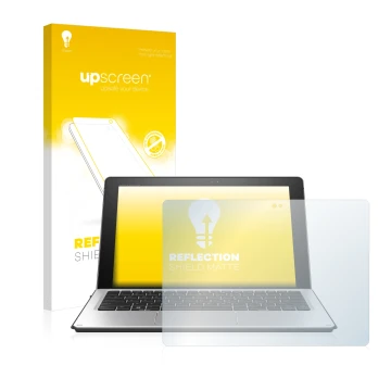 Parte frontale di una confezione del prodotto con il logo del marchio upscreen. Accanto è raffigurato il dispositivo HP Elite 