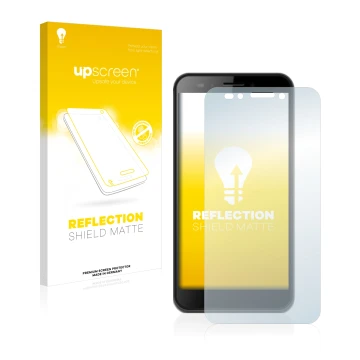 Parte frontale di una confezione del prodotto con il logo del marchio upscreen. Accanto è raffigurato il dispositivo Logicom L