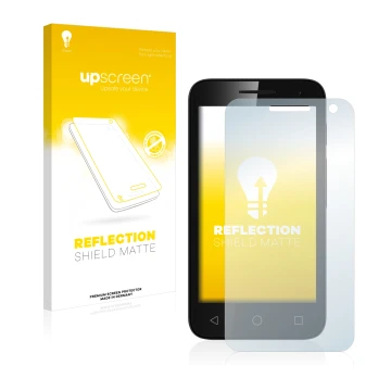 Parte frontale di una confezione del prodotto con il logo del marchio upscreen. Accanto è raffigurato il dispositivo Vodafone 