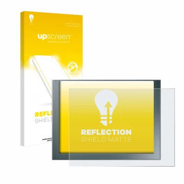 Parte frontale di una confezione del prodotto con il logo del marchio upscreen. Accanto è raffigurato il dispositivo Siemens S