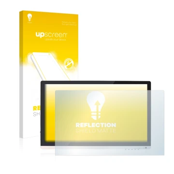 Parte frontale di una confezione del prodotto con il logo del marchio upscreen. Accanto è raffigurato il dispositivo Huion GT2