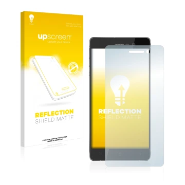 Parte frontale di una confezione del prodotto con il logo del marchio upscreen. Accanto è raffigurato il dispositivo Blackview