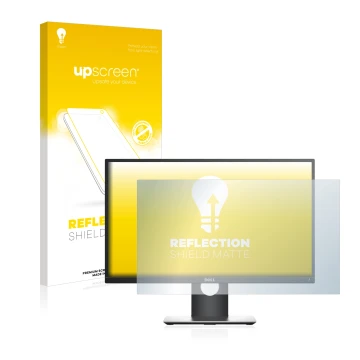 Parte frontale di una confezione del prodotto con il logo del marchio upscreen. Accanto è raffigurato il dispositivo Dell P241