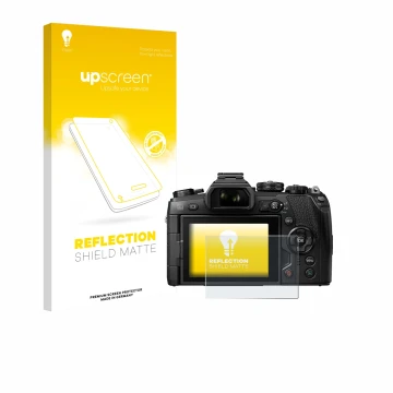 Parte frontale di una confezione del prodotto con il logo del marchio upscreen. Accanto è raffigurato il dispositivo Olympus O