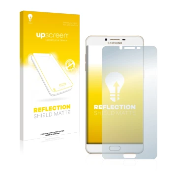 Parte frontale di una confezione del prodotto con il logo del marchio upscreen. Accanto è raffigurato il dispositivo Samsung G