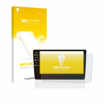 Parte frontale di una confezione del prodotto con il logo del marchio upscreen. Accanto è raffigurato il dispositivo Volkswage