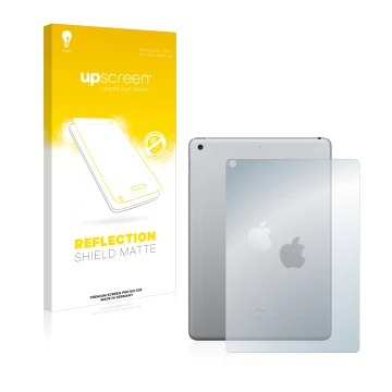 Parte frontale di una confezione del prodotto con il logo del marchio upscreen. Accanto è raffigurato il dispositivo Apple iPa