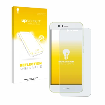 Parte frontale di una confezione del prodotto con il logo del marchio upscreen. Accanto è raffigurato il dispositivo Huawei No