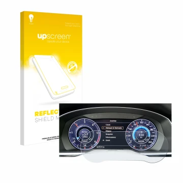 Parte frontale di una confezione del prodotto con il logo del marchio upscreen. Accanto è raffigurato il dispositivo Volkswage