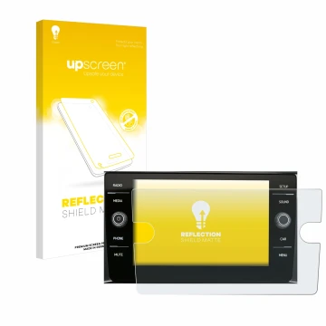 Parte frontale di una confezione del prodotto con il logo del marchio upscreen. Accanto è raffigurato il dispositivo Volkswage