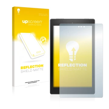 Parte frontale di una confezione del prodotto con il logo del marchio upscreen. Accanto è raffigurato il dispositivo Amazon Fi