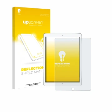 Parte frontale di una confezione del prodotto con il logo del marchio upscreen. Accanto è raffigurato il dispositivo Apple iPa