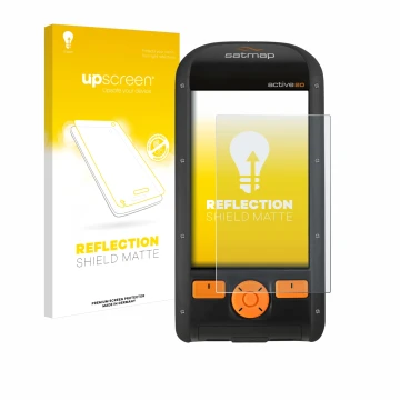 Parte frontale di una confezione del prodotto con il logo del marchio upscreen. Accanto è raffigurato il dispositivo Satmap Ac