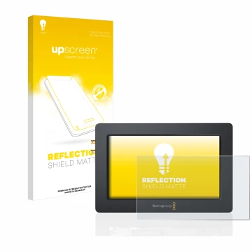 Parte frontale di una confezione del prodotto con il logo del marchio upscreen. Accanto è raffigurato il dispositivo Blackmagi