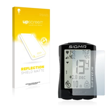 Parte frontale di una confezione del prodotto con il logo del marchio upscreen. Accanto è raffigurato il dispositivo Sigma BC 