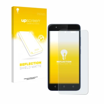 Parte frontale di una confezione del prodotto con il logo del marchio upscreen. Accanto è raffigurato il dispositivo Gigaset G