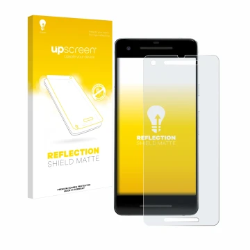 Parte frontale di una confezione del prodotto con il logo del marchio upscreen. Accanto è raffigurato il dispositivo Google Pi