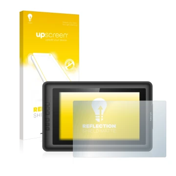 Parte frontale di una confezione del prodotto con il logo del marchio upscreen. Accanto è raffigurato il dispositivo XP-Pen Ar