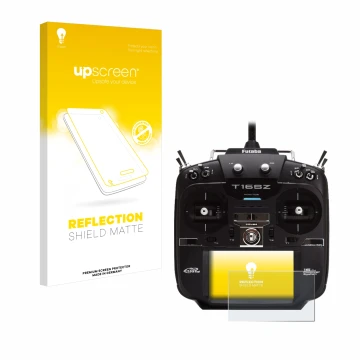 Parte frontale di una confezione del prodotto con il logo del marchio upscreen. Accanto è raffigurato il dispositivo Robbe Fut