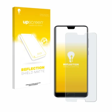 Parte frontale di una confezione del prodotto con il logo del marchio upscreen. Accanto è raffigurato il dispositivo Huawei P2