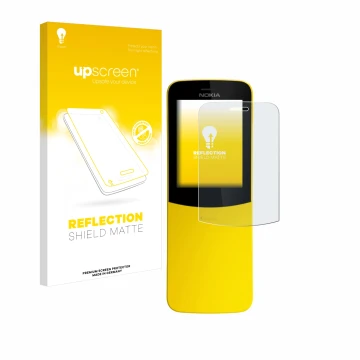 Parte frontale di una confezione del prodotto con il logo del marchio upscreen. Accanto è raffigurato il dispositivo Nokia 811