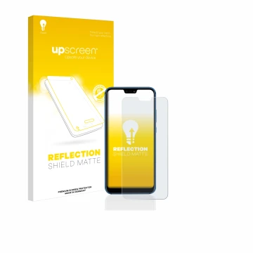 Parte frontale di una confezione del prodotto con il logo del marchio upscreen. Accanto è raffigurato il dispositivo Huawei P2