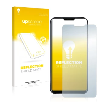 Parte frontale di una confezione del prodotto con il logo del marchio upscreen. Accanto è raffigurato il dispositivo ASUS ZenF