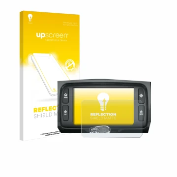 Parte frontale di una confezione del prodotto con il logo del marchio upscreen. Accanto è raffigurato il dispositivo Harley Da