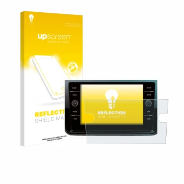 Parte frontale di una confezione del prodotto con il logo del marchio upscreen. Accanto è raffigurato il dispositivo Volkswage