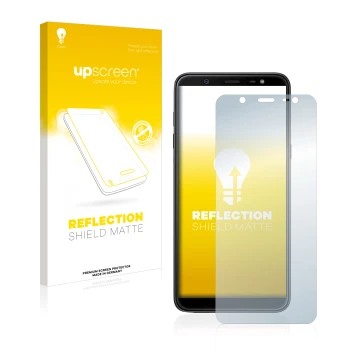 Parte frontale di una confezione del prodotto con il logo del marchio upscreen. Accanto è raffigurato il dispositivo Samsung G