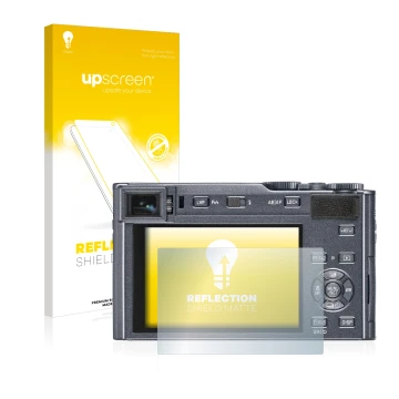 Parte frontale di una confezione del prodotto con il logo del marchio upscreen. Accanto è raffigurato il dispositivo Leica C-L