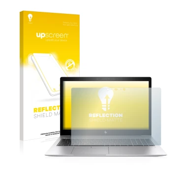Parte frontale di una confezione del prodotto con il logo del marchio upscreen. Accanto è raffigurato il dispositivo HP EliteB