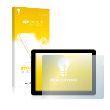 Parte frontale di una confezione del prodotto con il logo del marchio upscreen. Accanto è raffigurato il dispositivo Microsoft