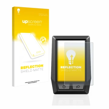 Parte frontale di una confezione del prodotto con il logo del marchio upscreen. Accanto è raffigurato il dispositivo Bosch Kio