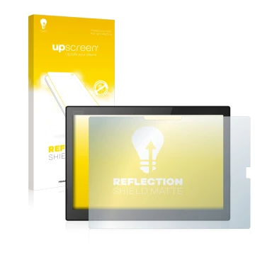 Parte frontale di una confezione del prodotto con il logo del marchio upscreen. Accanto è raffigurato il dispositivo Lenovo Th