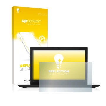 Parte frontale di una confezione del prodotto con il logo del marchio upscreen. Accanto è raffigurato il dispositivo Lenovo Th