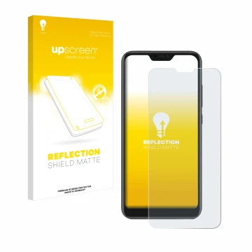 Parte frontale di una confezione del prodotto con il logo del marchio upscreen. Accanto è raffigurato il dispositivo Xiaomi Mi
