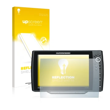 Parte frontale di una confezione del prodotto con il logo del marchio upscreen. Accanto è raffigurato il dispositivo Humminbir