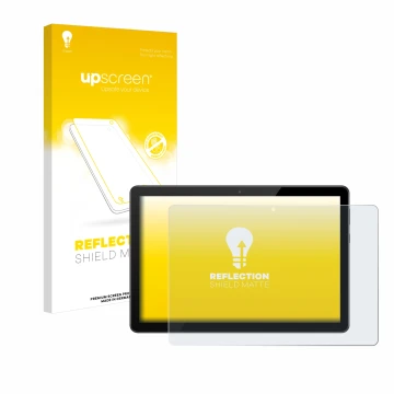 Parte frontale di una confezione del prodotto con il logo del marchio upscreen. Accanto è raffigurato il dispositivo Huawei Me